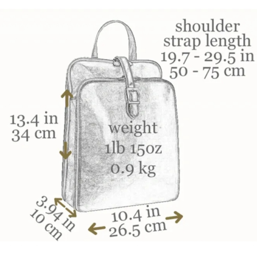 Time Resistance - WOMENS LEATHER BACKPACK, Green - Picture 3 of 3